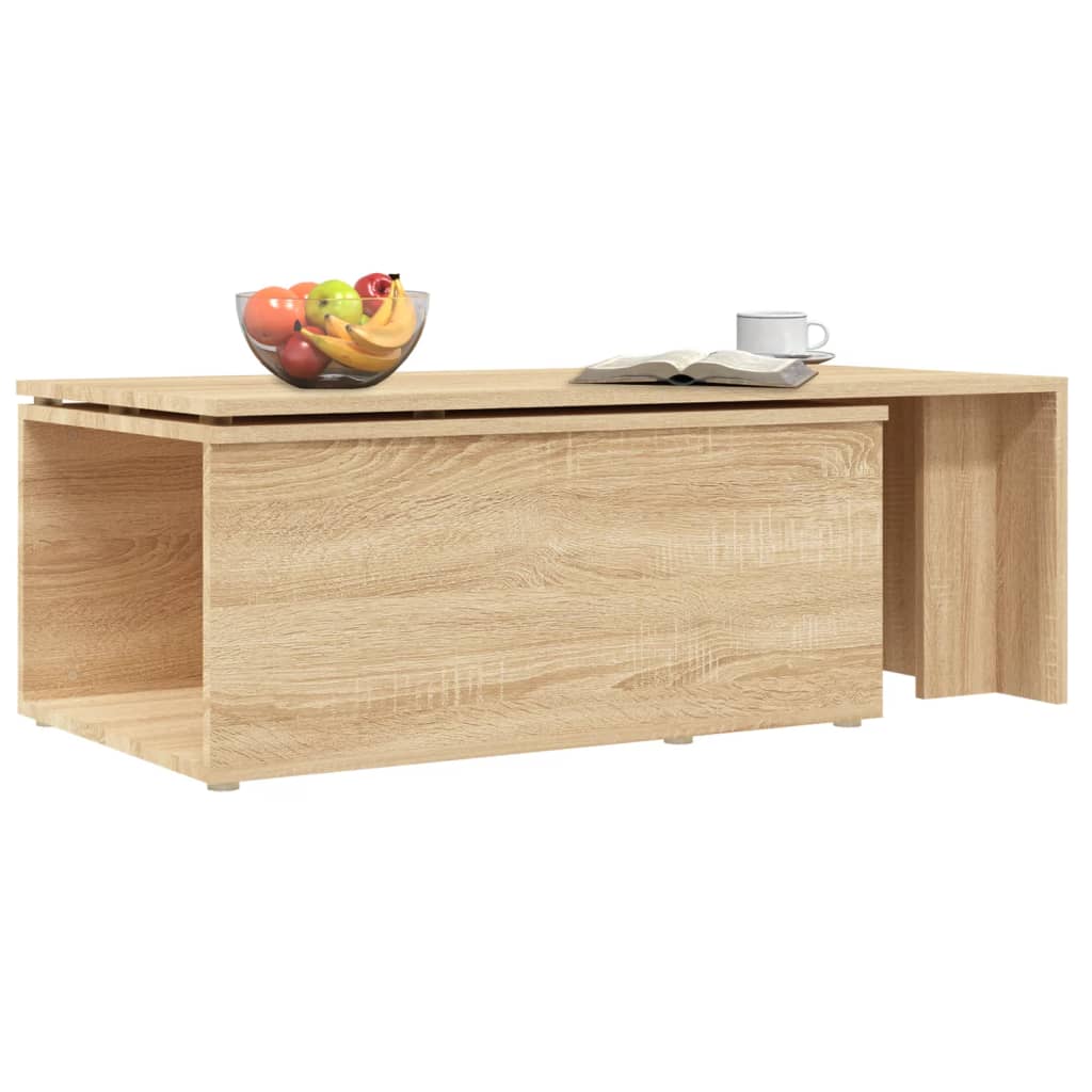 Salontafel 150x50x35 cm bewerkt hout sonoma eikenkleurig is nu te koop bij PeponiXL, paradijselijk wonen!