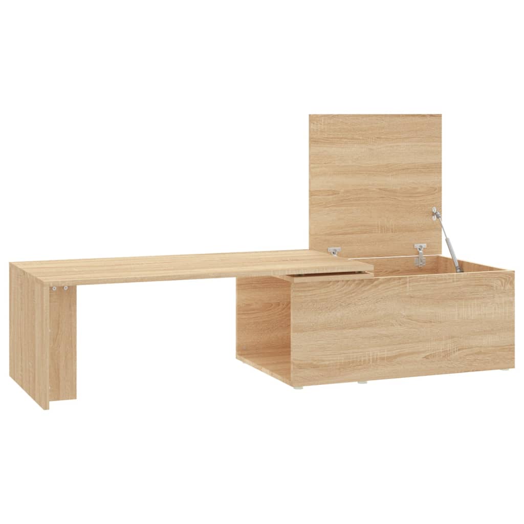 Salontafel 150x50x35 cm bewerkt hout sonoma eikenkleurig is nu te koop bij PeponiXL, paradijselijk wonen!