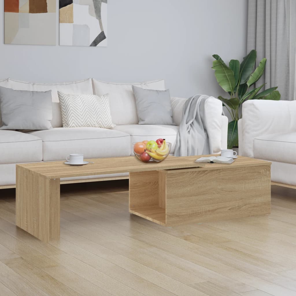 Salontafel 150x50x35 cm bewerkt hout sonoma eikenkleurig is nu te koop bij PeponiXL, paradijselijk wonen!