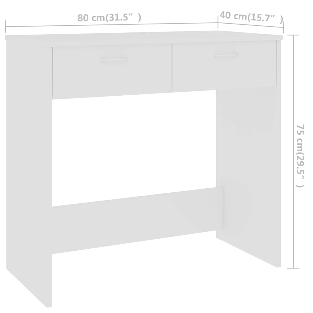 Bureau 80x40x75 cm bewerkt hout wit is nu te koop bij PeponiXL, paradijselijk wonen!