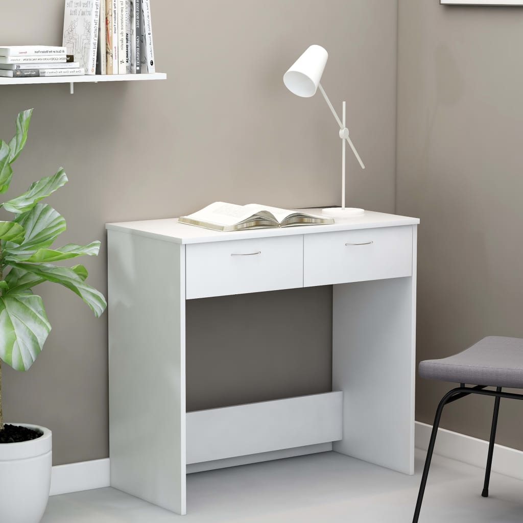 Bureau 80x40x75 cm bewerkt hout wit is nu te koop bij PeponiXL, paradijselijk wonen!