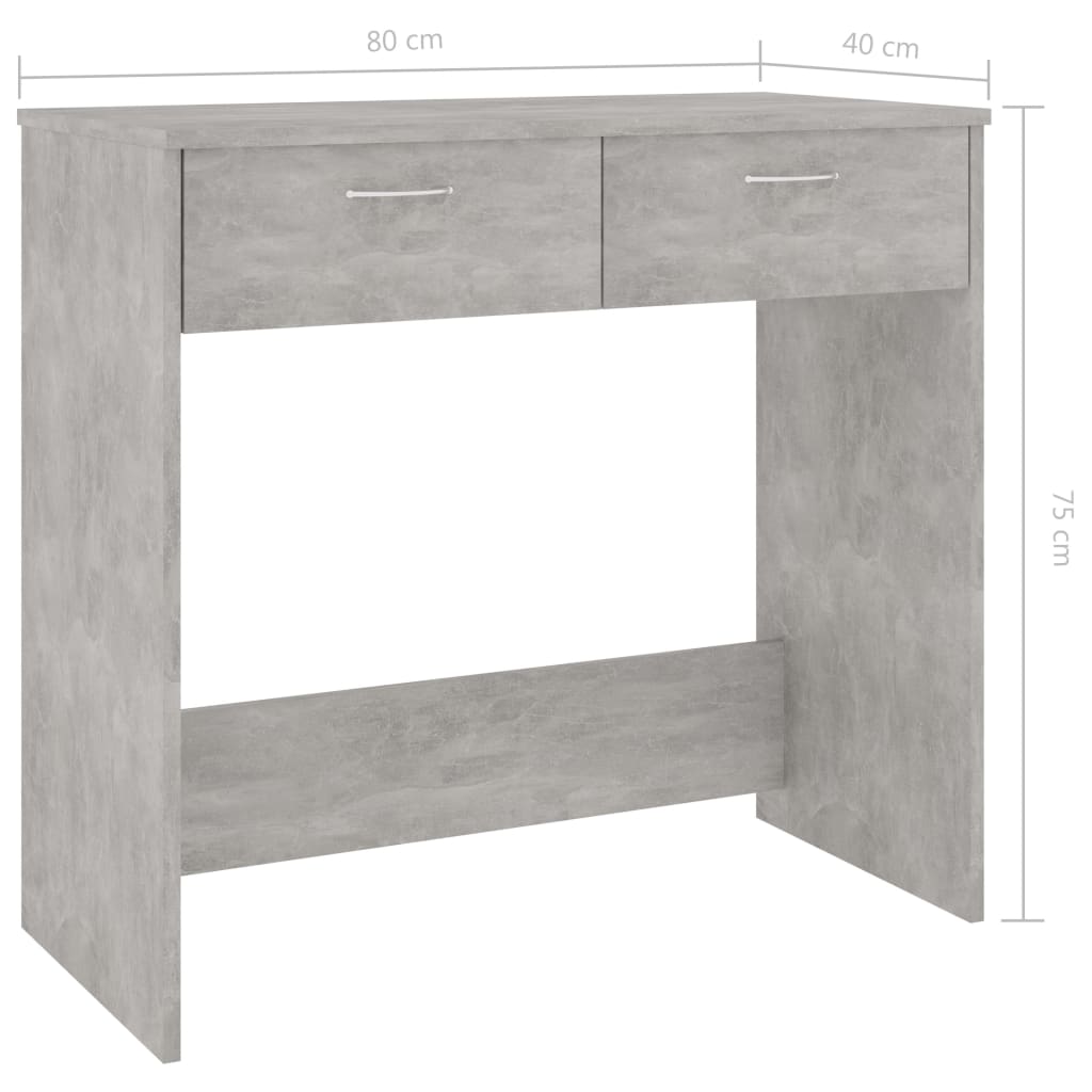 Bureau 80x40x75 cm bewerkt hout betongrijs is nu te koop bij PeponiXL, paradijselijk wonen!