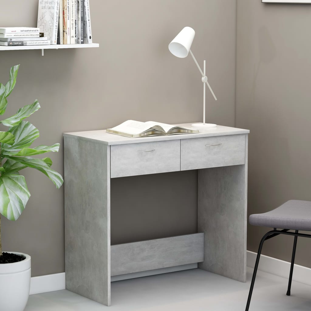 Bureau 80x40x75 cm bewerkt hout betongrijs is nu te koop bij PeponiXL, paradijselijk wonen!