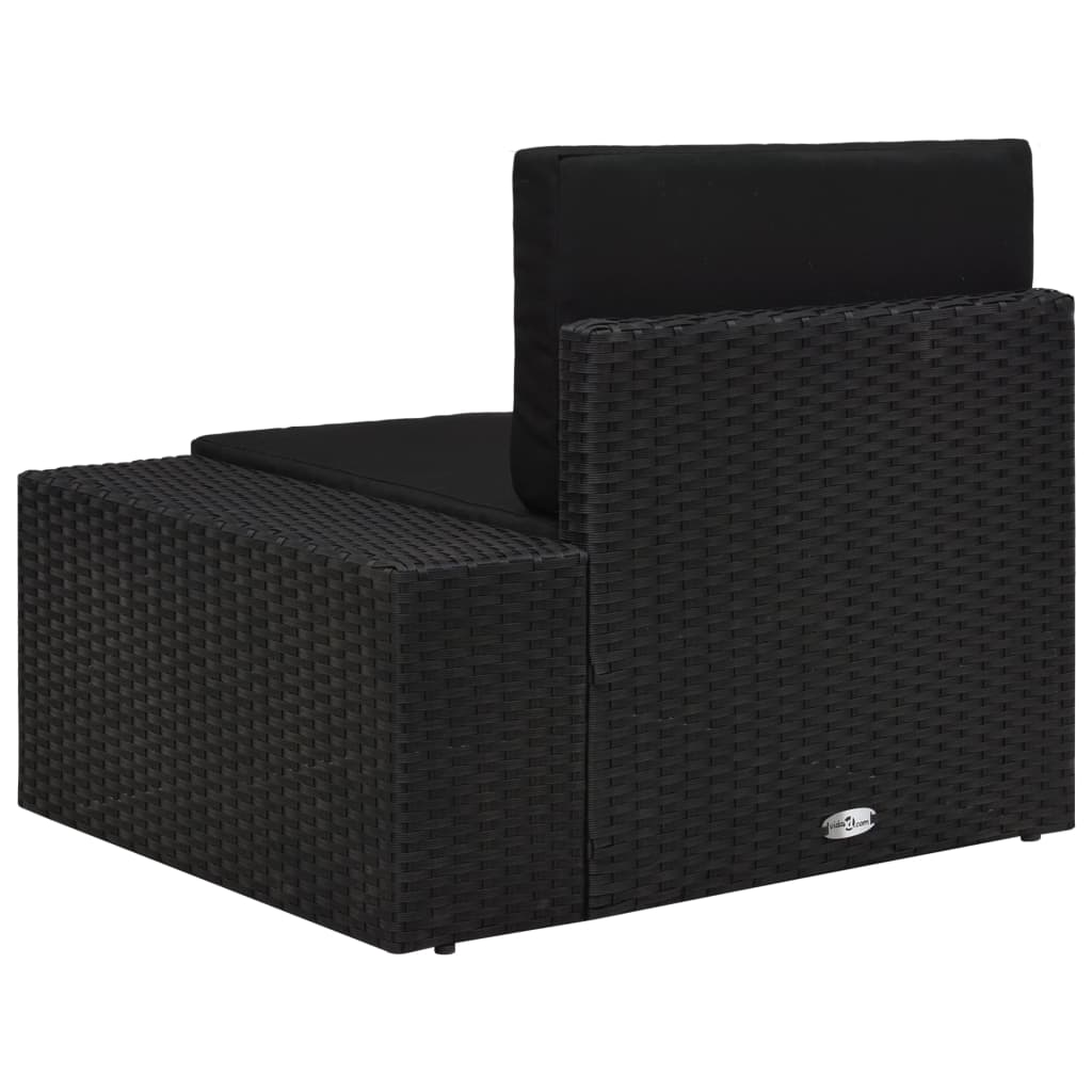 Hoekbank met linkerarmleuning sectioneel poly rattan zwart is nu te koop bij PeponiXL, paradijselijk wonen!