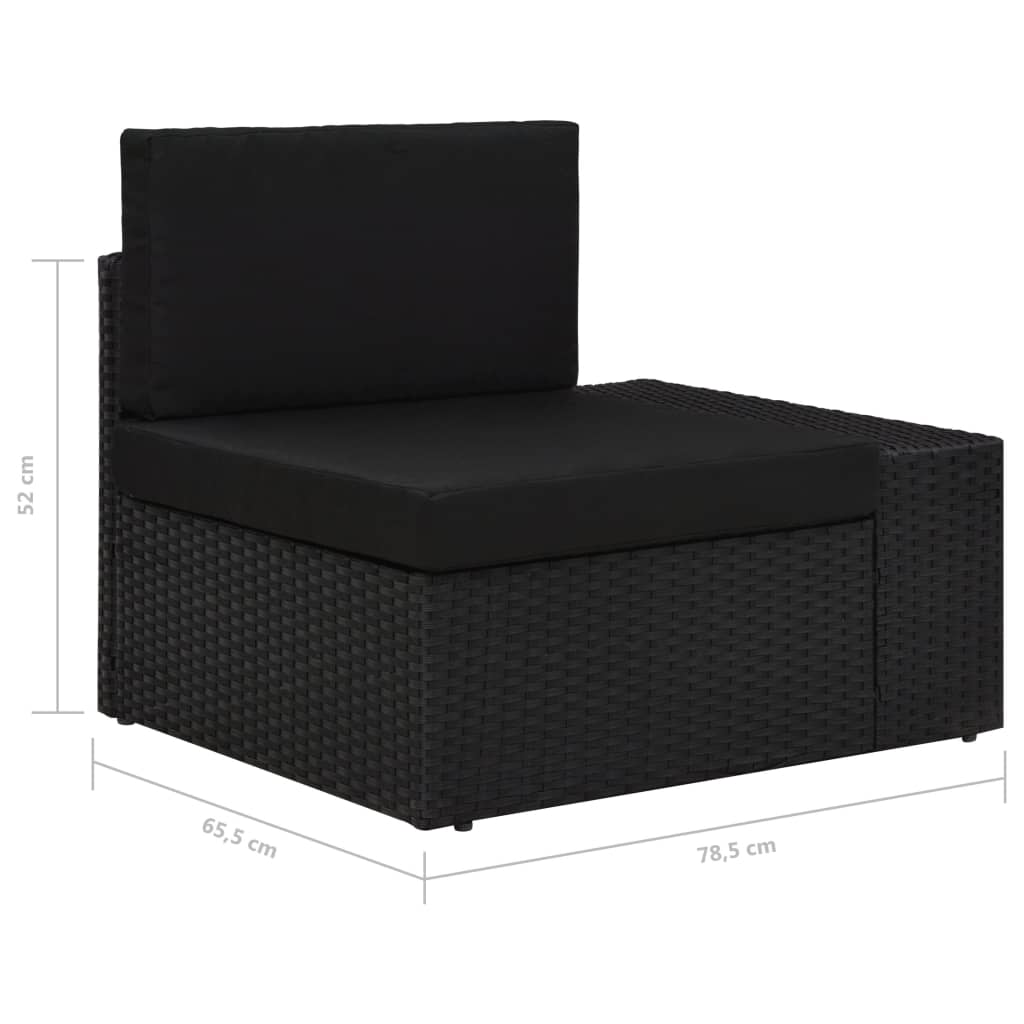 Hoekbank met linkerarmleuning sectioneel poly rattan zwart is nu te koop bij PeponiXL, paradijselijk wonen!
