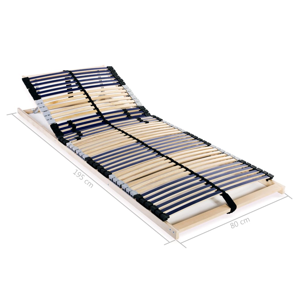Lattenbodems 2 st met 42 latten 7 zones 80x200 cm is nu te koop bij PeponiXL, paradijselijk wonen!