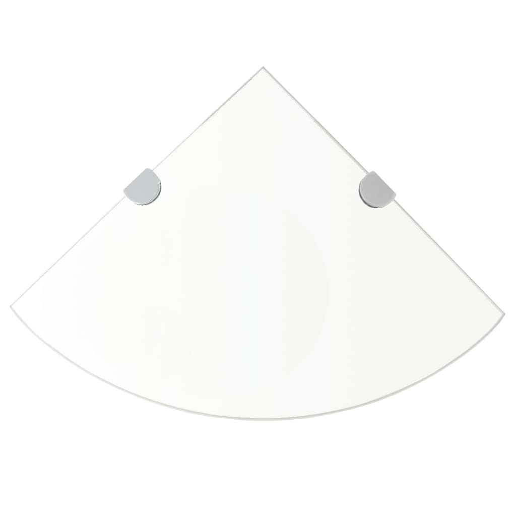 Hoekschappen 2 st met chromen dragers 35x35 cm glas transparant is nu te koop bij PeponiXL, paradijselijk wonen!