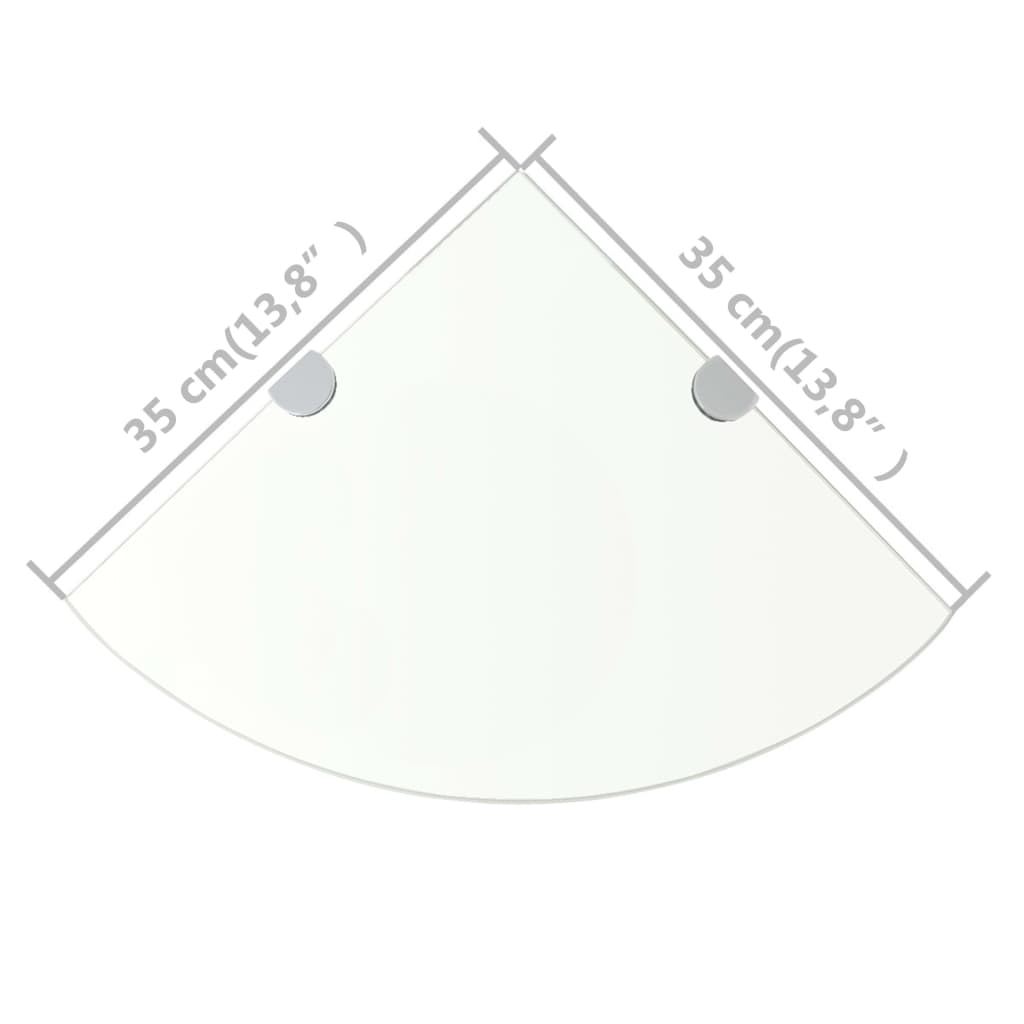Hoekschappen 2 st met chromen dragers 35x35 cm glas transparant is nu te koop bij PeponiXL, paradijselijk wonen!