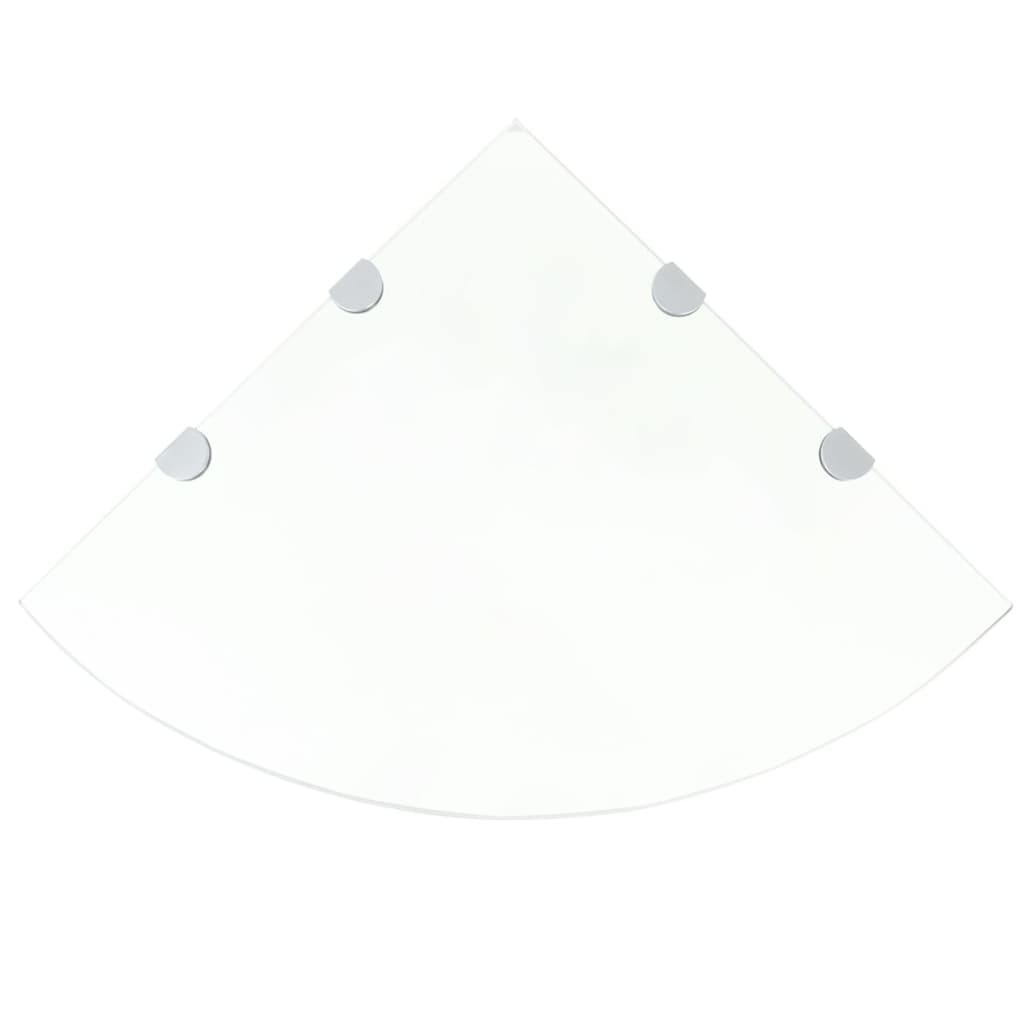 Hoekschappen 2 st met chromen dragers 45x45 cm glas transparant is nu te koop bij PeponiXL, paradijselijk wonen!