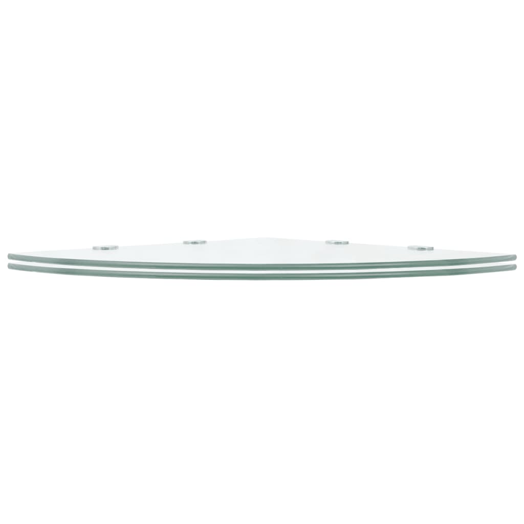 Hoekschappen 2 st met chromen dragers 45x45 cm glas transparant is nu te koop bij PeponiXL, paradijselijk wonen!