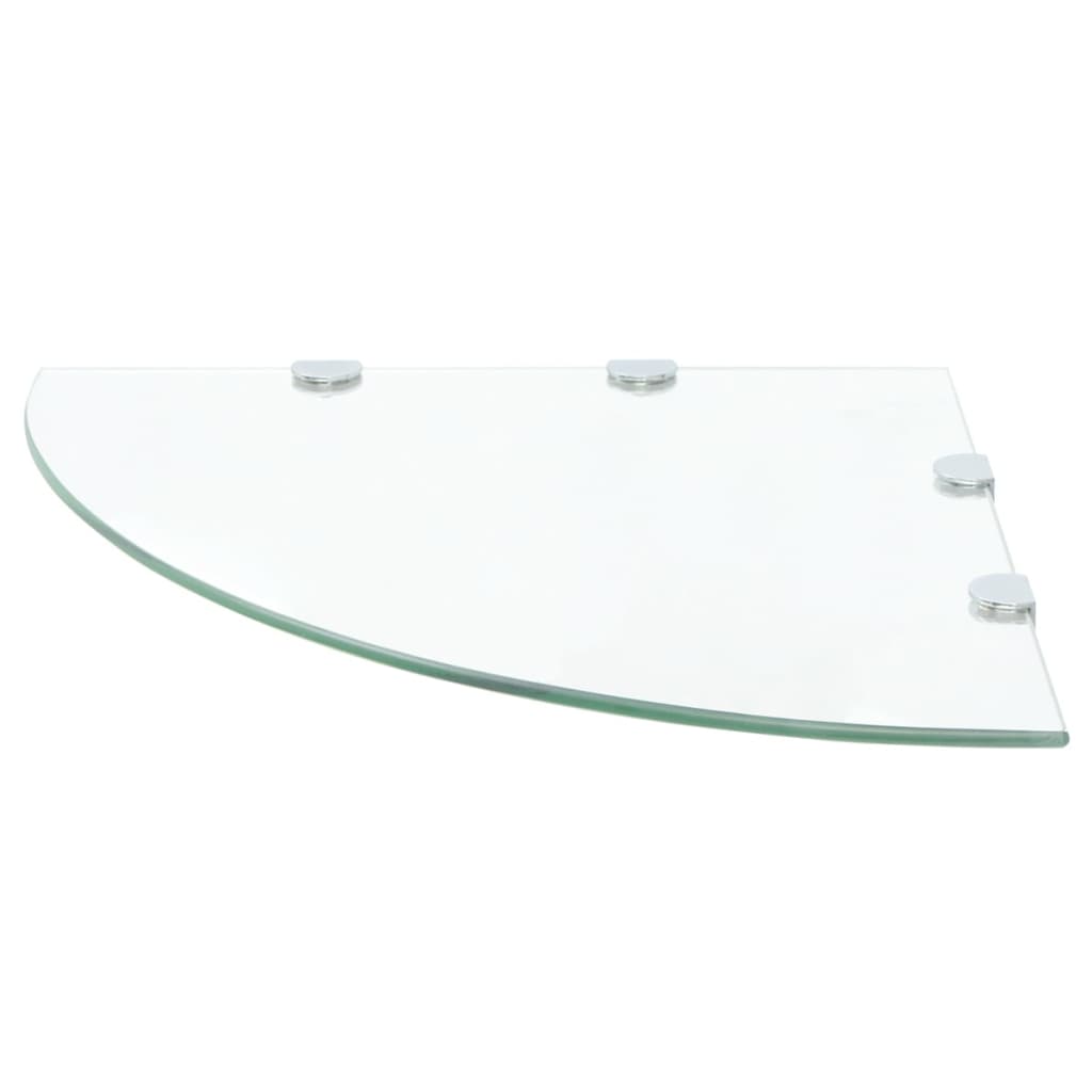 Hoekschappen 2 st met chromen dragers 45x45 cm glas transparant is nu te koop bij PeponiXL, paradijselijk wonen!