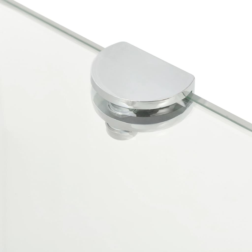 Hoekschappen 2 st met chromen dragers 45x45 cm glas transparant is nu te koop bij PeponiXL, paradijselijk wonen!