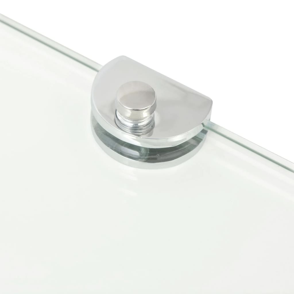 Hoekschappen 2 st met chromen dragers 45x45 cm glas transparant is nu te koop bij PeponiXL, paradijselijk wonen!