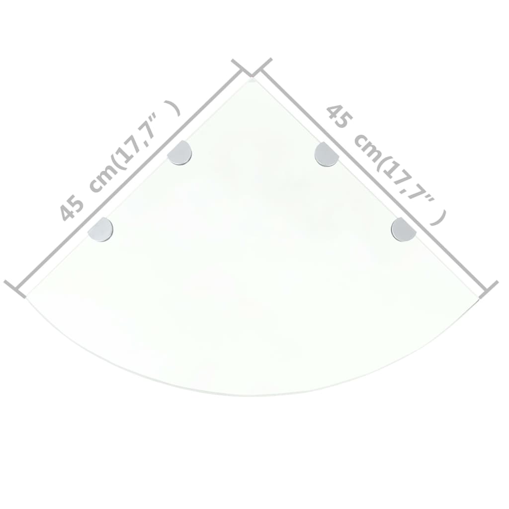 Hoekschappen 2 st met chromen dragers 45x45 cm glas transparant is nu te koop bij PeponiXL, paradijselijk wonen!
