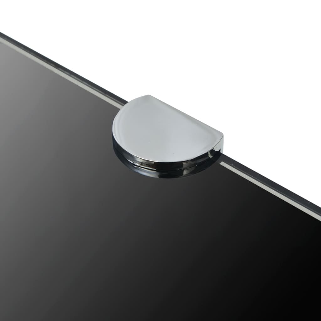 Hoekschappen 2 st met chromen dragers 45x45 cm glas zwart is nu te koop bij PeponiXL, paradijselijk wonen!