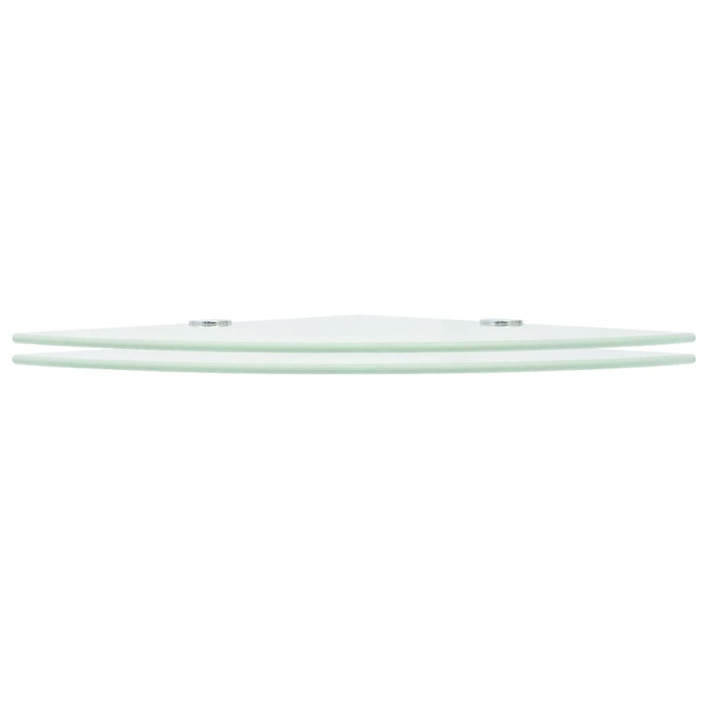 Hoekschappen 2 st met chromen dragers 25x25 cm glas wit is nu te koop bij PeponiXL, paradijselijk wonen!