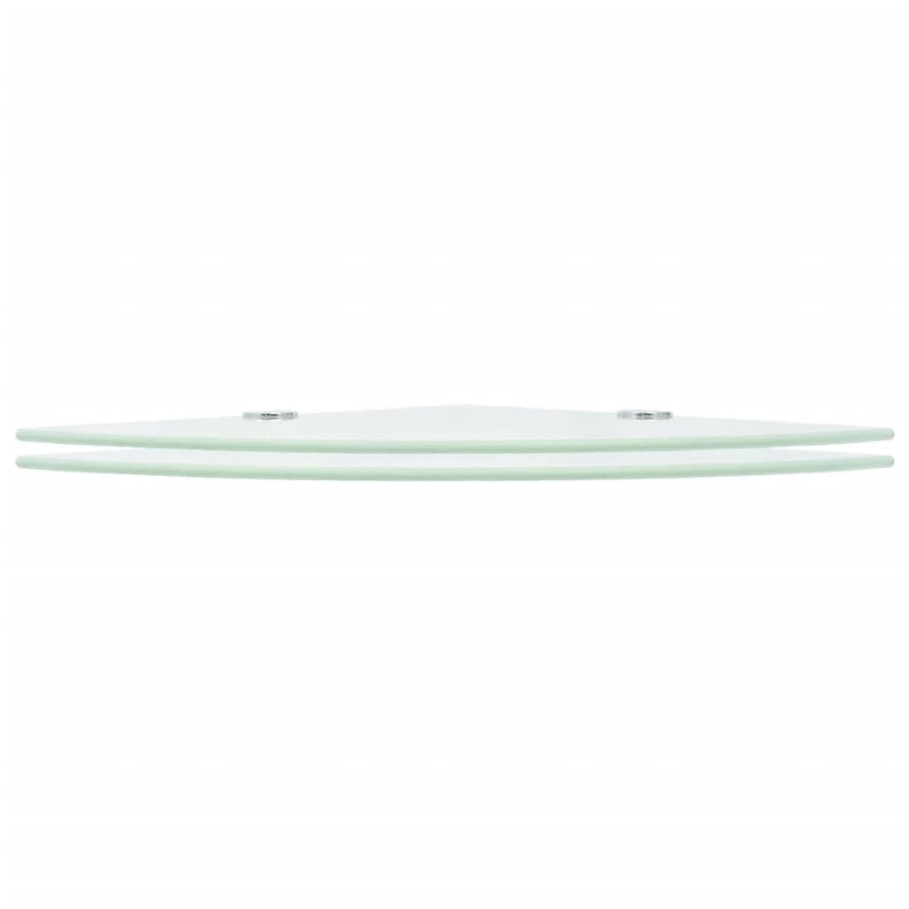 Hoekschappen 2 st met chromen dragers 35x35 cm glas wit is nu te koop bij PeponiXL, paradijselijk wonen!