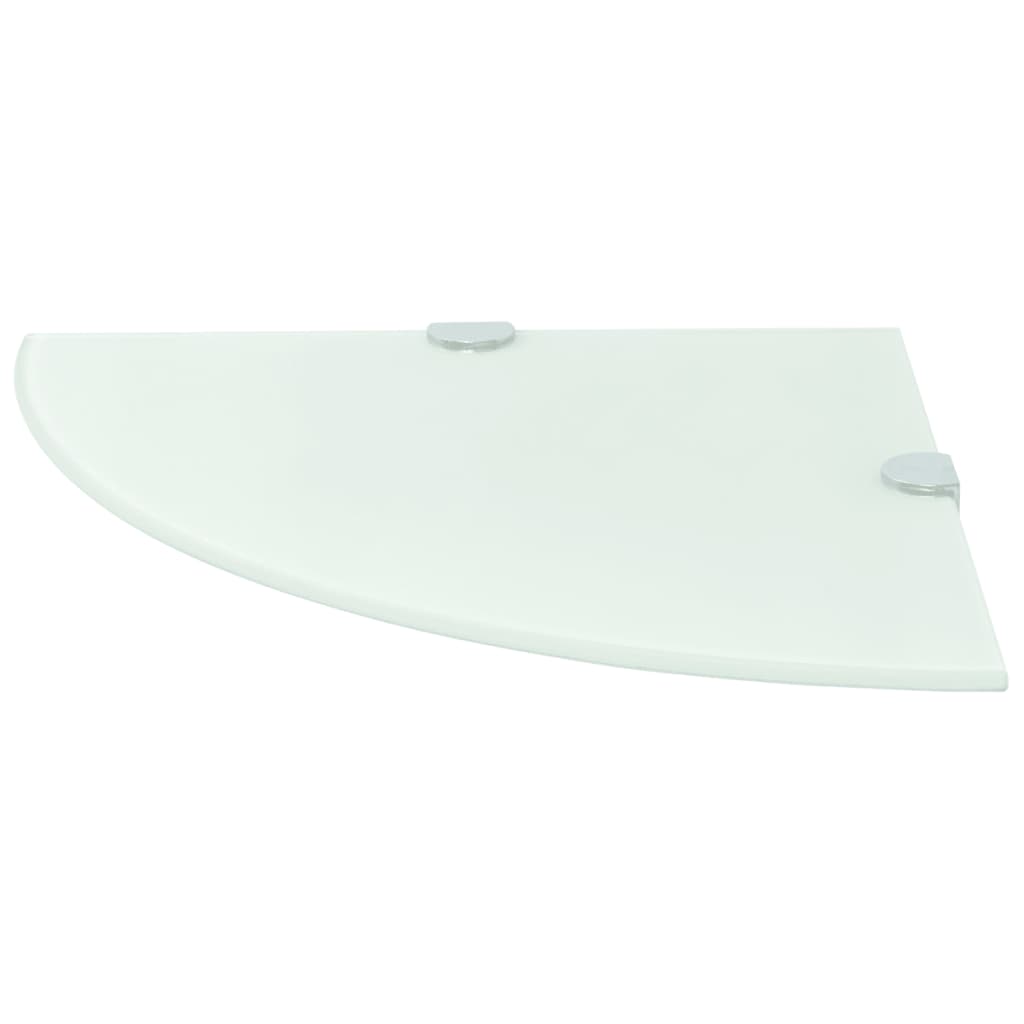 Hoekschappen 2 st met chromen dragers 35x35 cm glas wit is nu te koop bij PeponiXL, paradijselijk wonen!