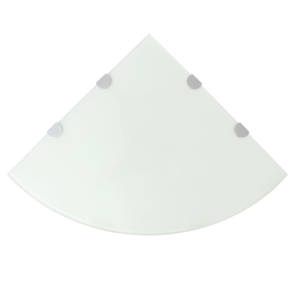 Hoekschappen 2 st met chromen dragers 45x45 cm glas wit is nu te koop bij PeponiXL, paradijselijk wonen!