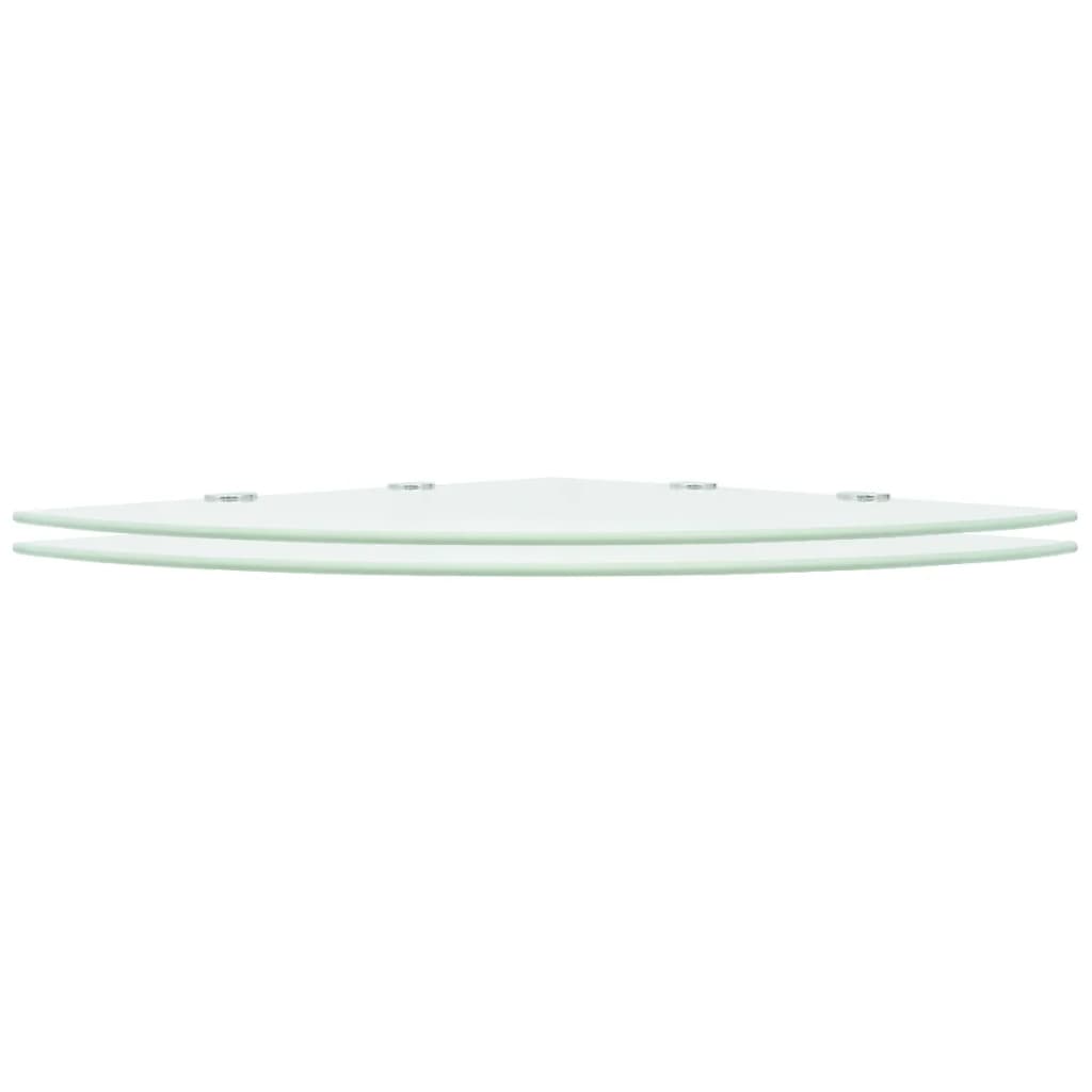 Hoekschappen 2 st met chromen dragers 45x45 cm glas wit is nu te koop bij PeponiXL, paradijselijk wonen!