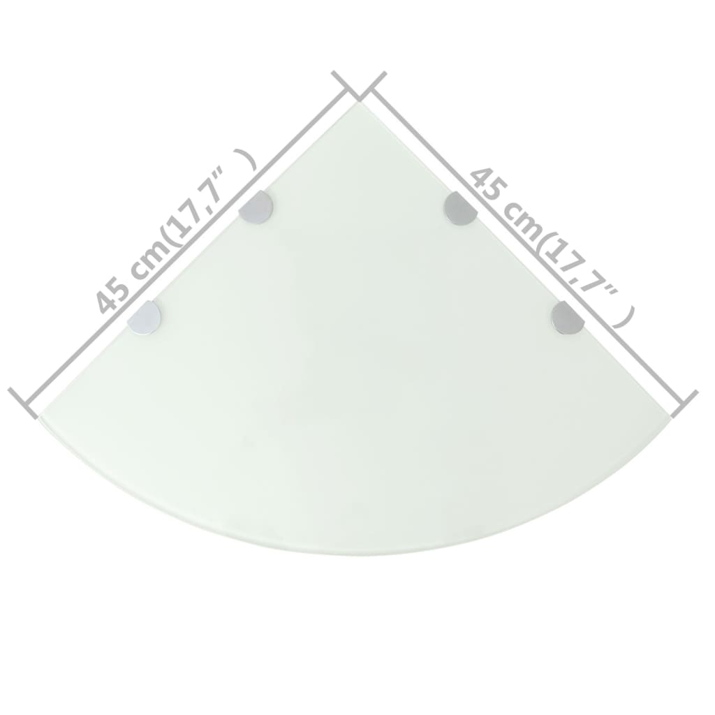 Hoekschappen 2 st met chromen dragers 45x45 cm glas wit is nu te koop bij PeponiXL, paradijselijk wonen!