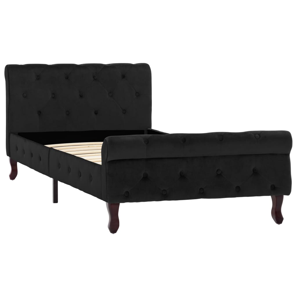 Bedframe fluweel zwart 90x200 cm is nu te koop bij PeponiXL, paradijselijk wonen!