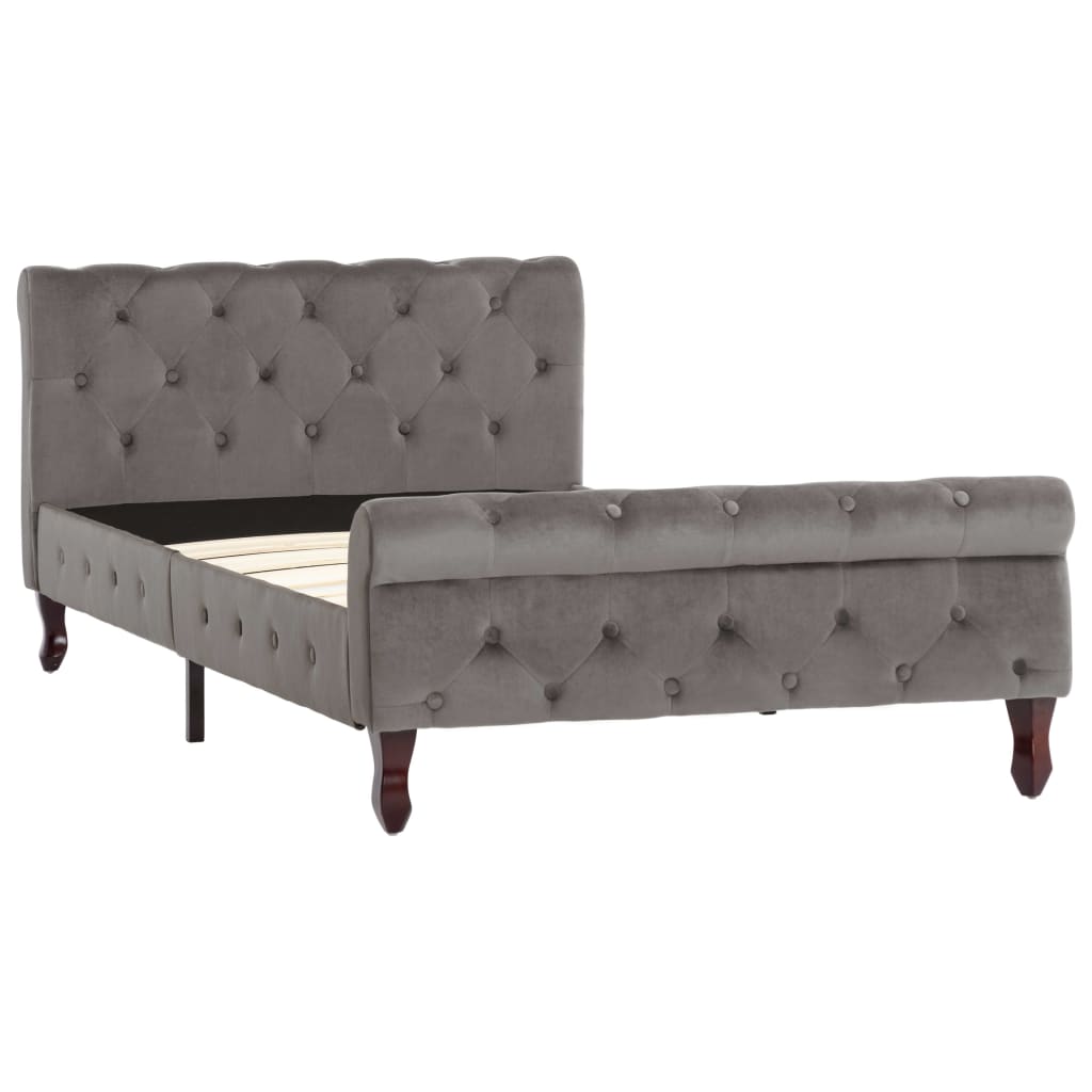 Bedframe fluweel grijs 100x200 cm is nu te koop bij PeponiXL, paradijselijk wonen!