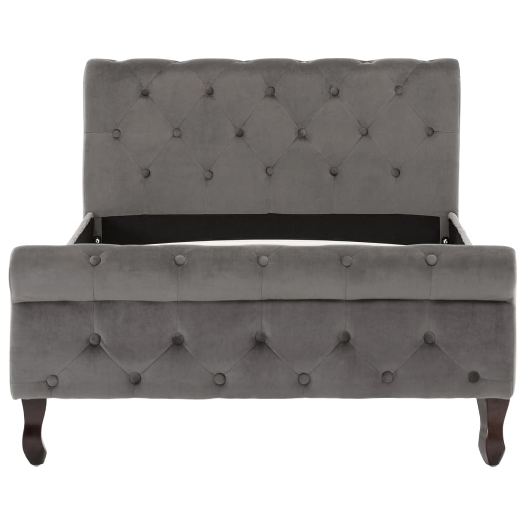 Bedframe fluweel grijs 100x200 cm is nu te koop bij PeponiXL, paradijselijk wonen!