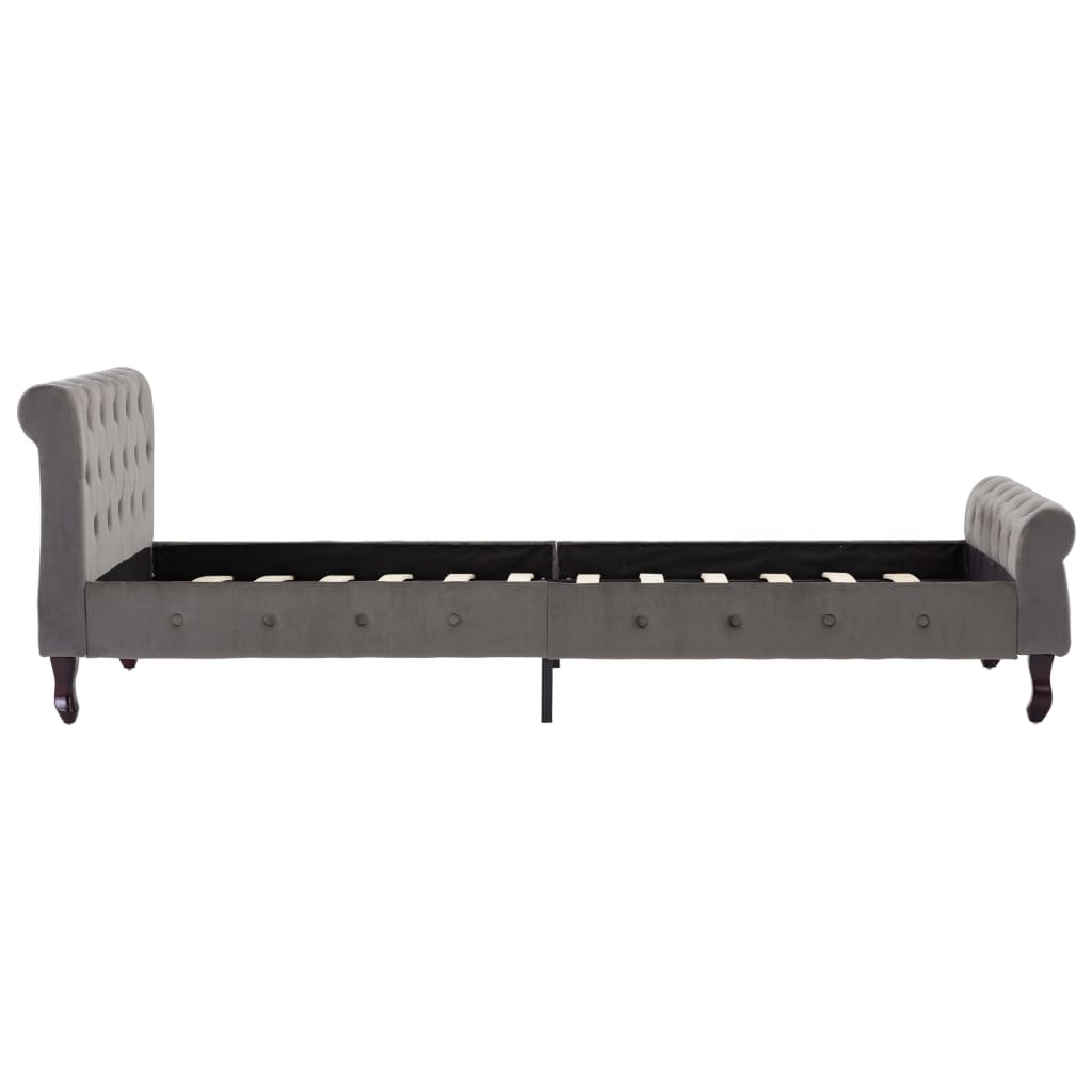 Bedframe fluweel grijs 100x200 cm is nu te koop bij PeponiXL, paradijselijk wonen!