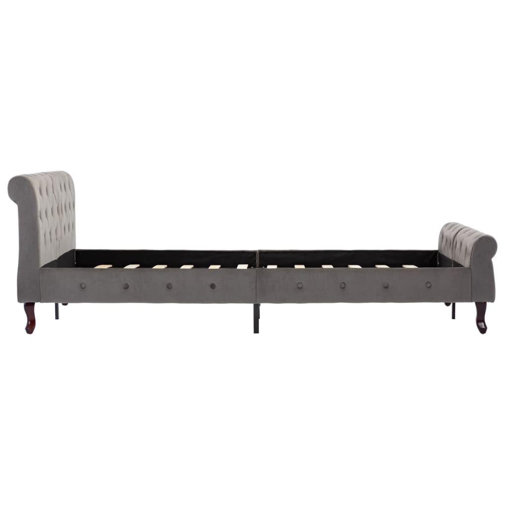 Bedframe fluweel grijs 140x200 cm is nu te koop bij PeponiXL, paradijselijk wonen!