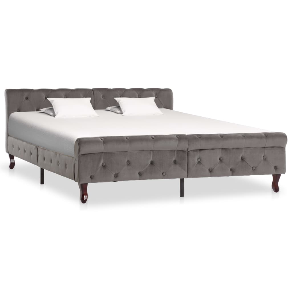 Bedframe fluweel grijs 160x200 cm is nu te koop bij PeponiXL, paradijselijk wonen!