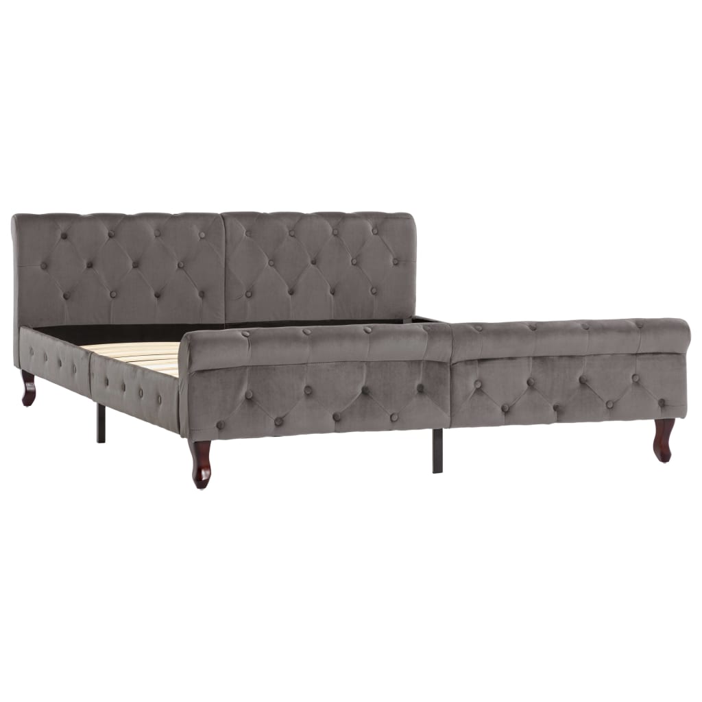 Bedframe fluweel grijs 160x200 cm is nu te koop bij PeponiXL, paradijselijk wonen!