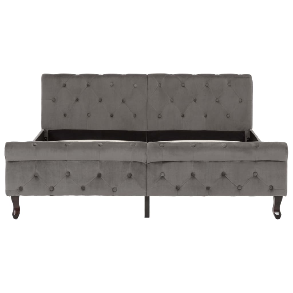 Bedframe fluweel grijs 160x200 cm is nu te koop bij PeponiXL, paradijselijk wonen!