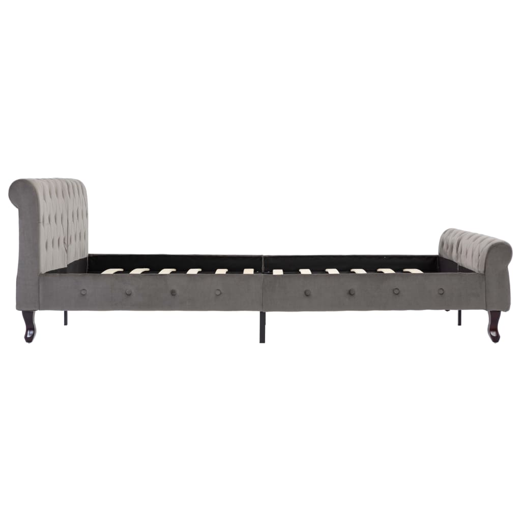 Bedframe fluweel grijs 160x200 cm is nu te koop bij PeponiXL, paradijselijk wonen!
