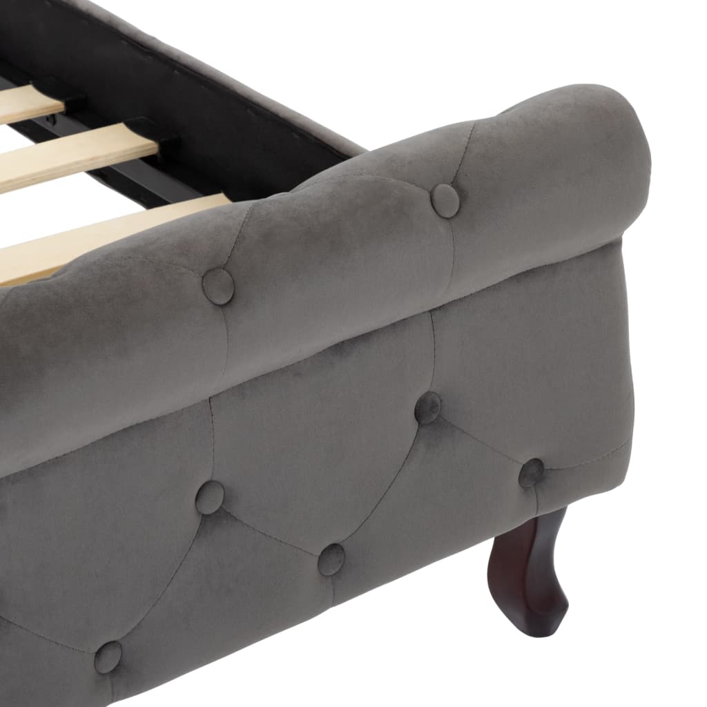 Bedframe fluweel grijs 160x200 cm is nu te koop bij PeponiXL, paradijselijk wonen!