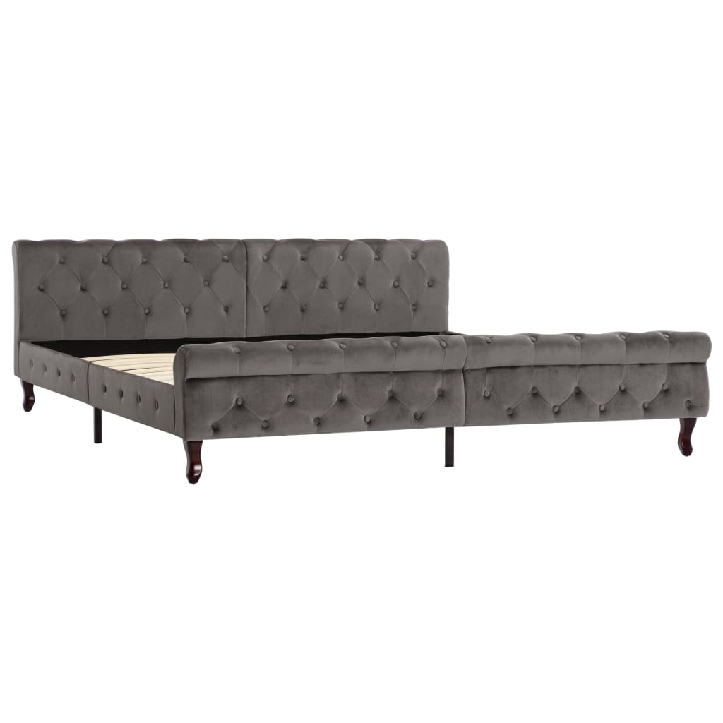 Bedframe fluweel grijs 200x200 cm is nu te koop bij PeponiXL, paradijselijk wonen!