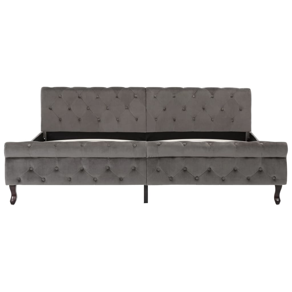 Bedframe fluweel grijs 200x200 cm is nu te koop bij PeponiXL, paradijselijk wonen!