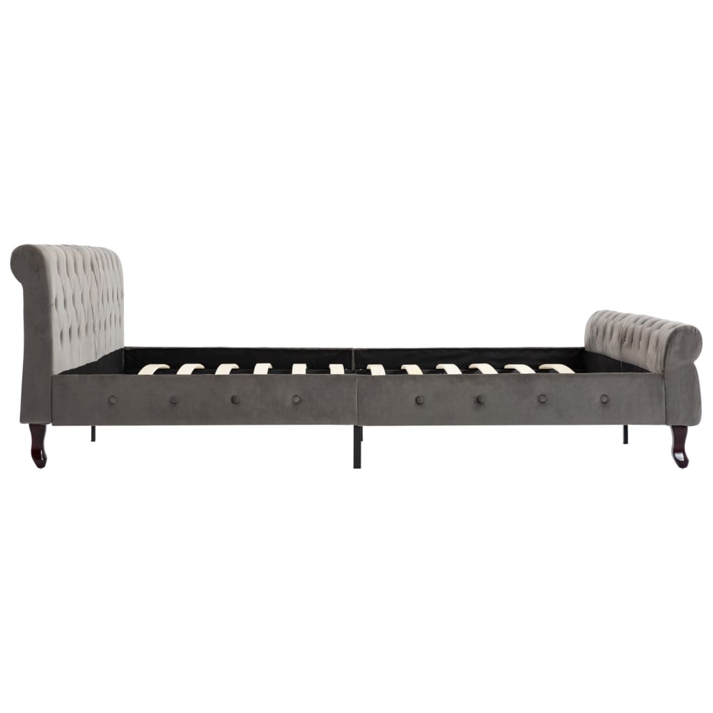 Bedframe fluweel grijs 200x200 cm is nu te koop bij PeponiXL, paradijselijk wonen!