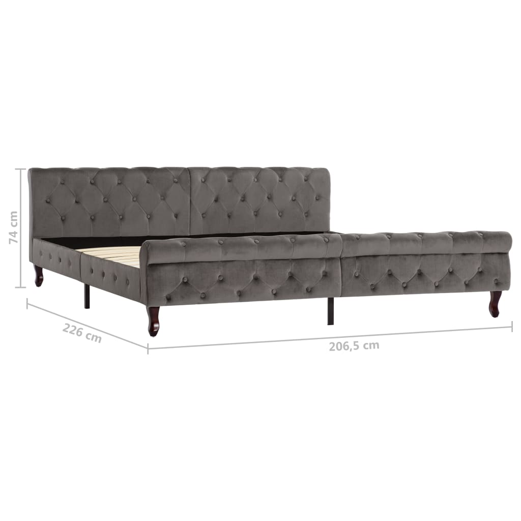 Bedframe fluweel grijs 200x200 cm is nu te koop bij PeponiXL, paradijselijk wonen!