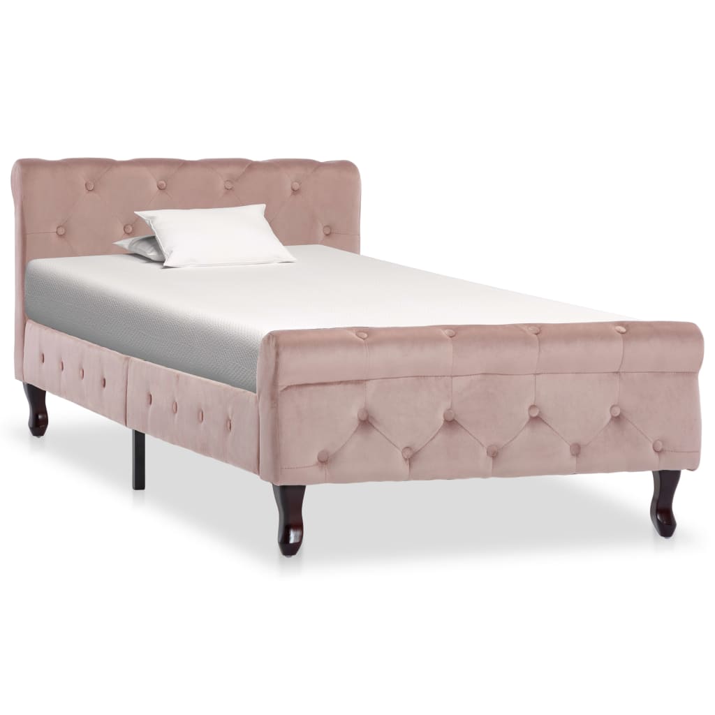 Bedframe fluweel roze 90x200 cm is nu te koop bij PeponiXL, paradijselijk wonen!