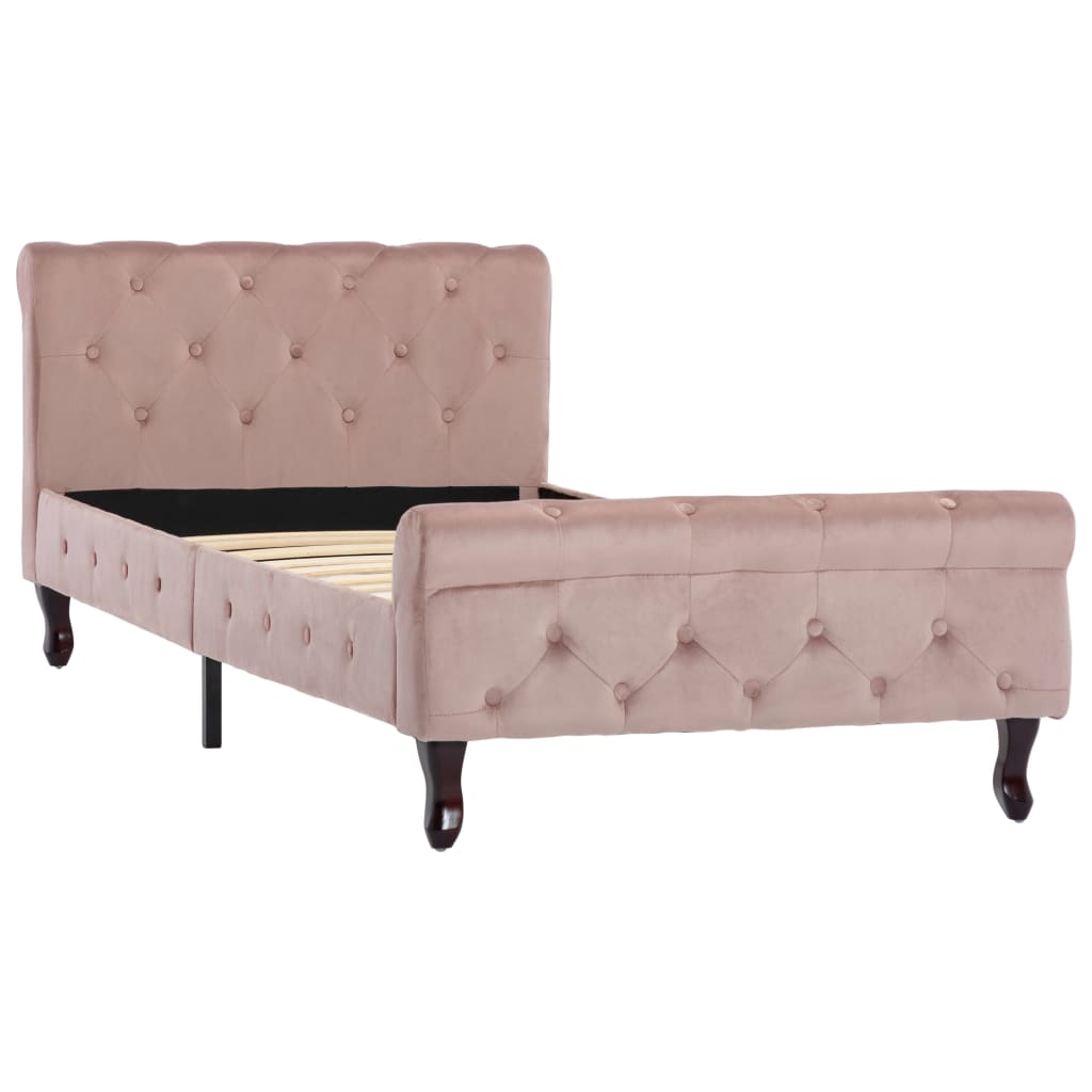 Bedframe fluweel roze 90x200 cm is nu te koop bij PeponiXL, paradijselijk wonen!