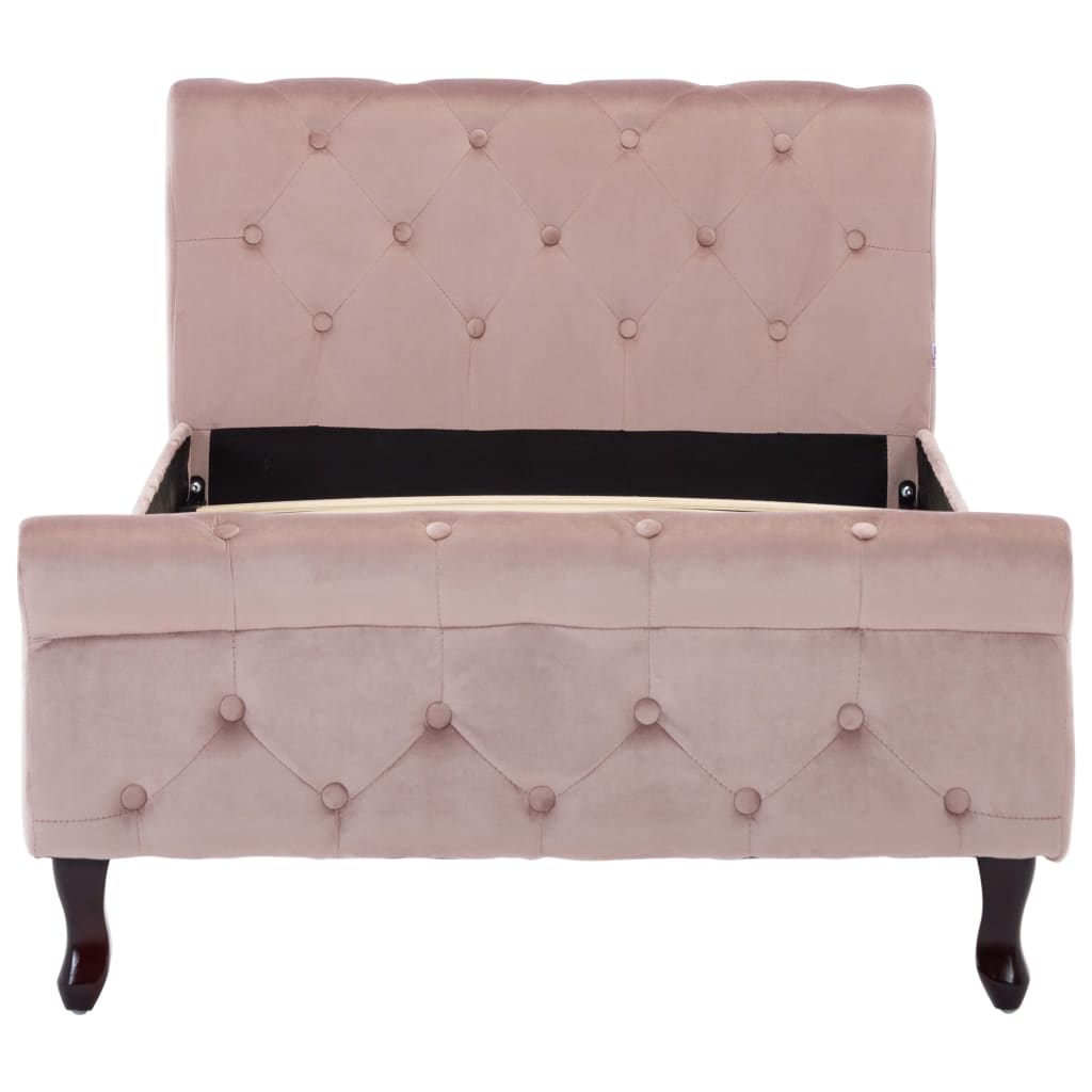 Bedframe fluweel roze 90x200 cm is nu te koop bij PeponiXL, paradijselijk wonen!