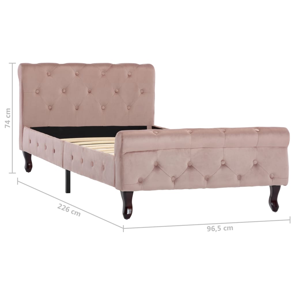 Bedframe fluweel roze 90x200 cm is nu te koop bij PeponiXL, paradijselijk wonen!