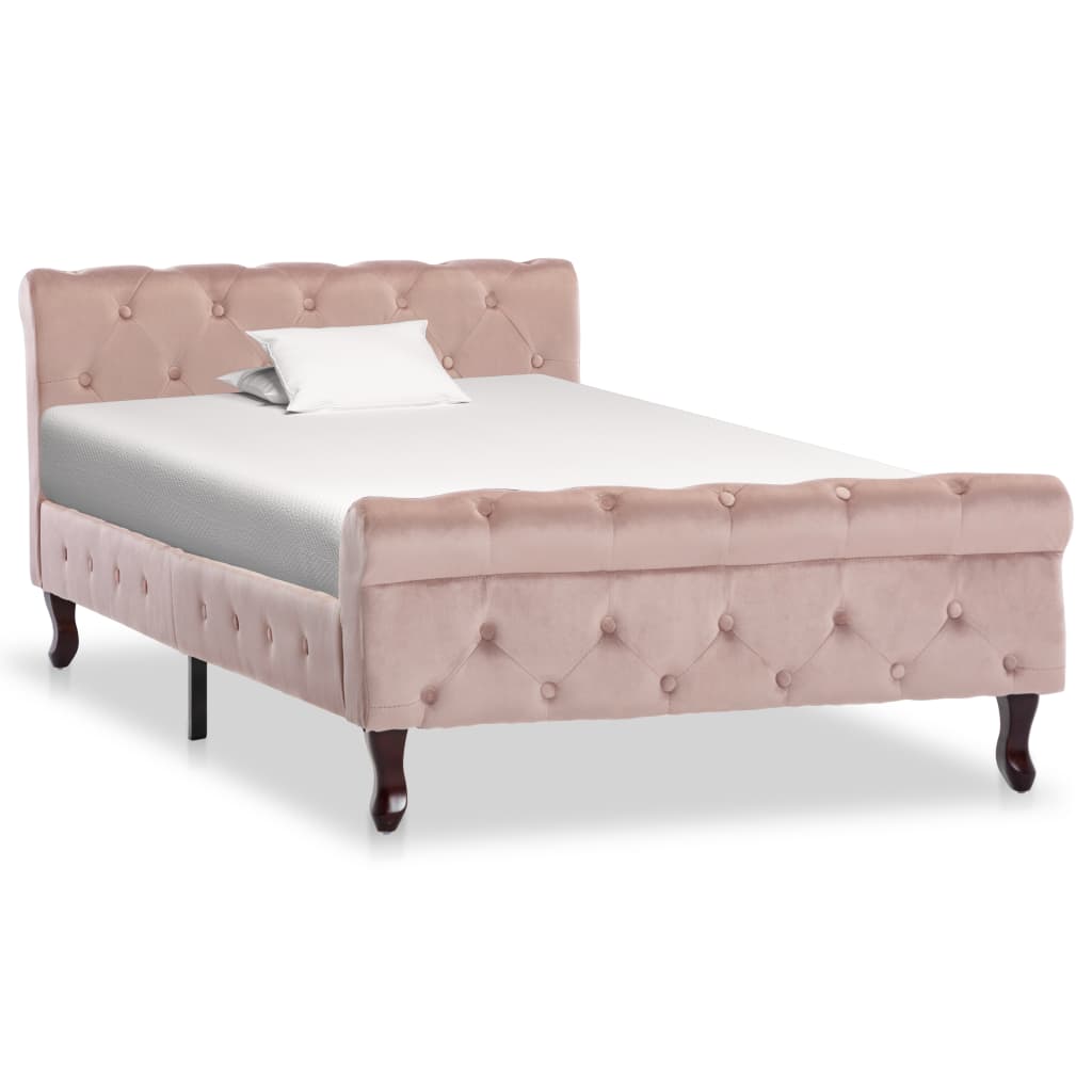 Bedframe fluweel roze 100x200 cm is nu te koop bij PeponiXL, paradijselijk wonen!
