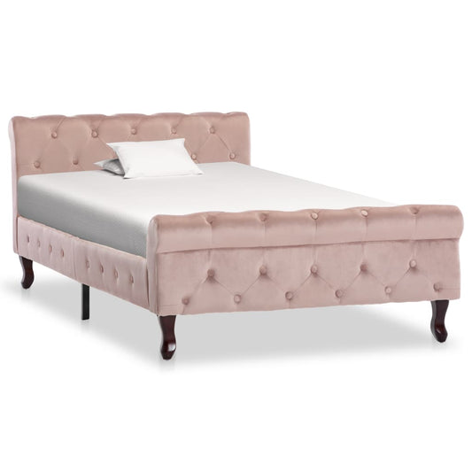 Bedframe fluweel roze 100x200 cm is nu te koop bij PeponiXL, paradijselijk wonen!