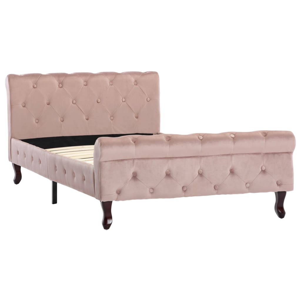 Bedframe fluweel roze 100x200 cm is nu te koop bij PeponiXL, paradijselijk wonen!