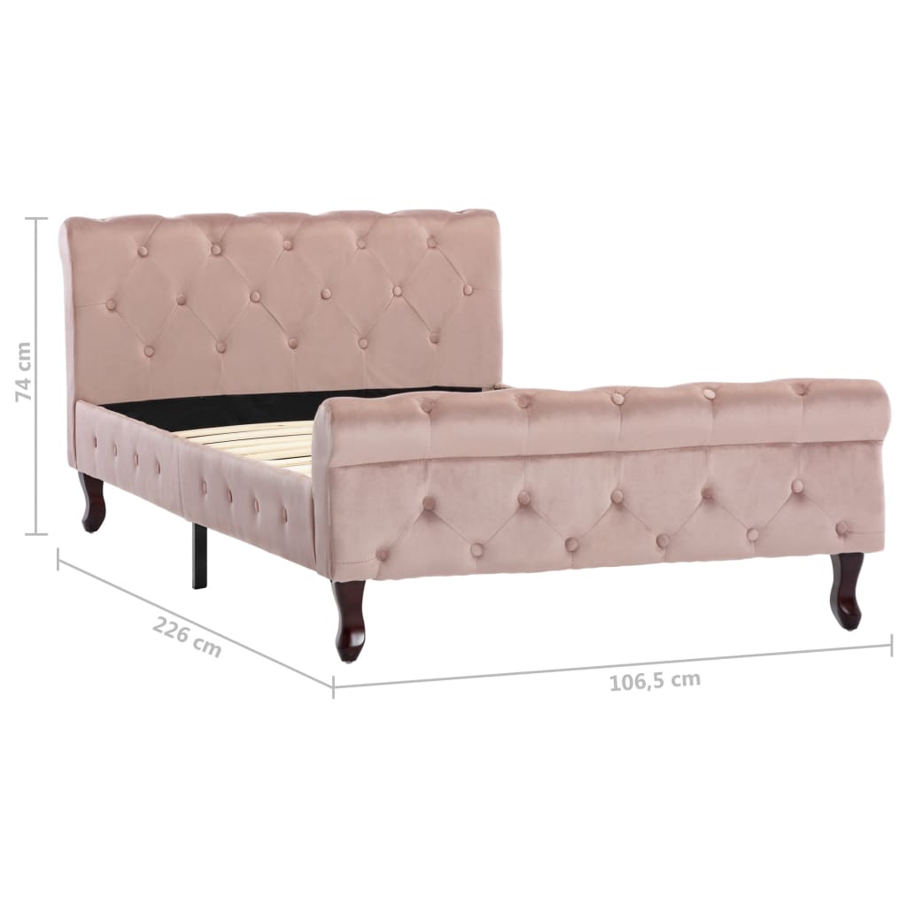 Bedframe fluweel roze 100x200 cm is nu te koop bij PeponiXL, paradijselijk wonen!