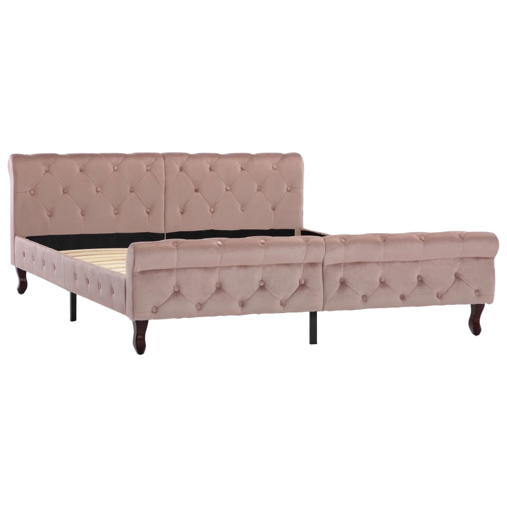 Bedframe fluweel roze 160x200 cm is nu te koop bij PeponiXL, paradijselijk wonen!