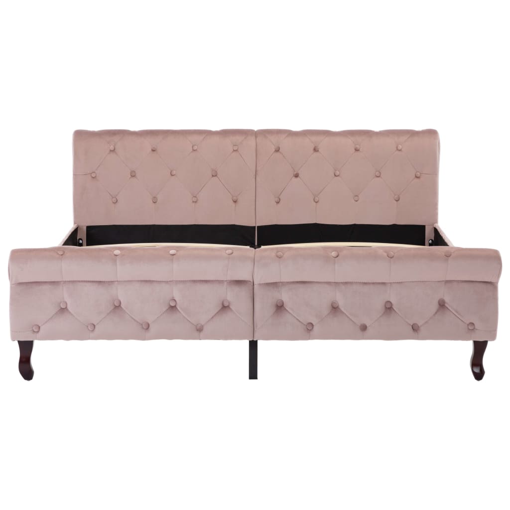 Bedframe fluweel roze 160x200 cm is nu te koop bij PeponiXL, paradijselijk wonen!