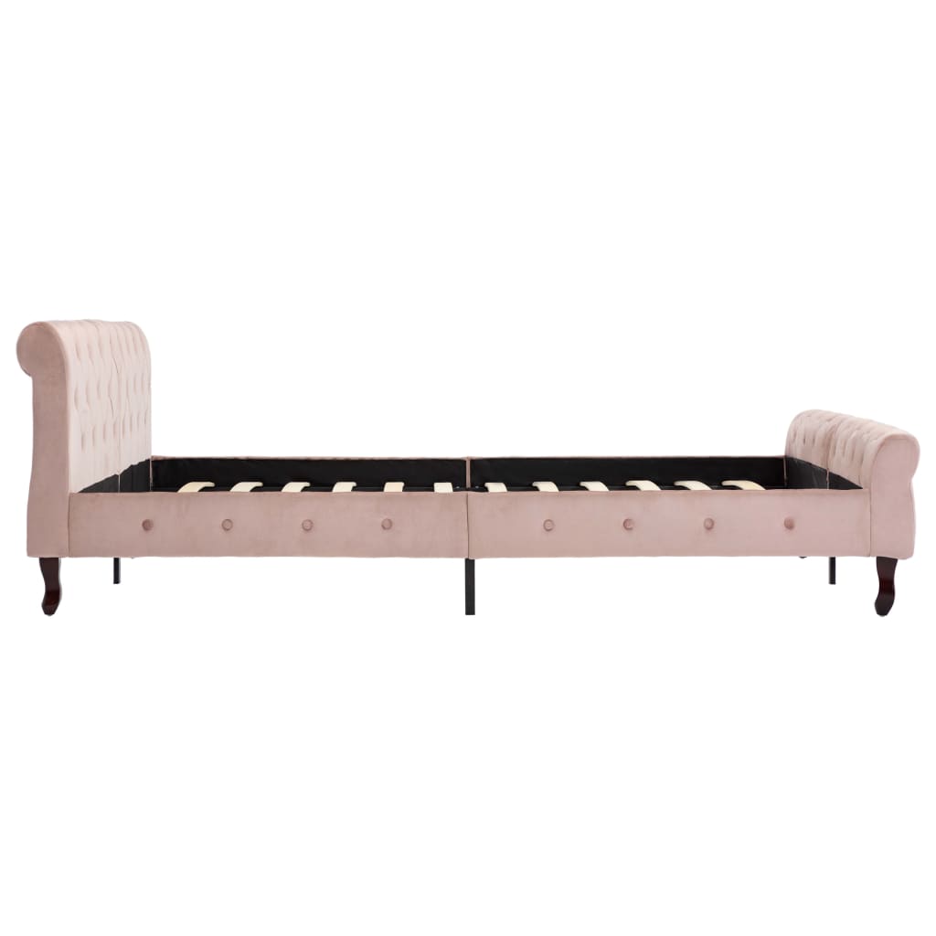 Bedframe fluweel roze 160x200 cm is nu te koop bij PeponiXL, paradijselijk wonen!